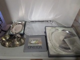 Gorham, Oneida, Shelton-Ware, etc. Silverplate Trays, Dish, Sugar and Creamer Set