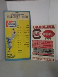 1976 Hillcrest Rams and 1977 Carolina Gamecock Football Schedules