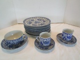 15 Pieces Blue and White Nippon Flying Phoenix China