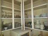 2 Cabinets Contents - Dinnerware, Goblets, Glasses, Bowls etc.