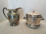 Silverplate Pitcher and Ice Bucket
