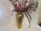 Brass Vase with Dried Arrangement