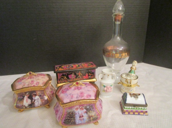 Ardleigh Elliott Music Boxes, Lenox Trinket Box, Decanter, etc.