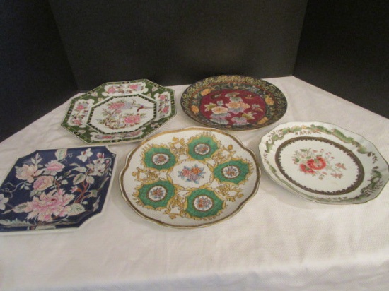 Five Oriental Design Decorative Plates