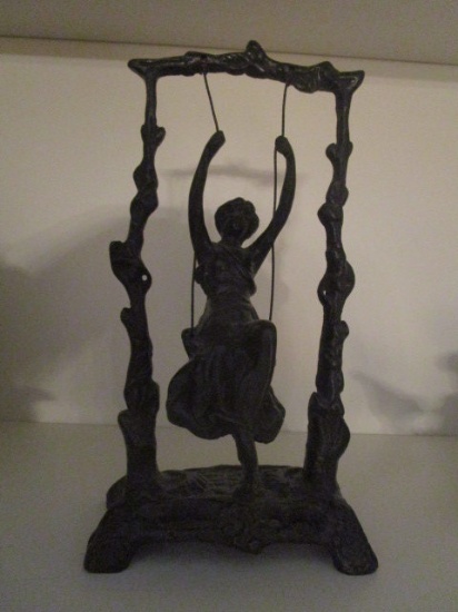 Girl in Swing Metal Sculpture