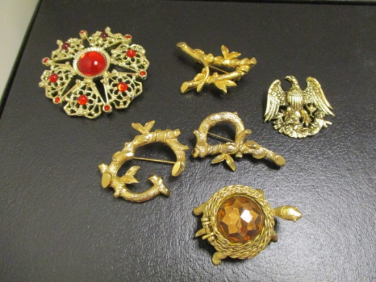 6 Vintage Sarah Coventry Brooches