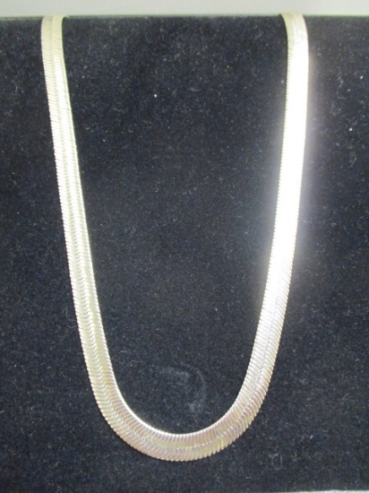 24" Sterling Silver Herringbone necklace