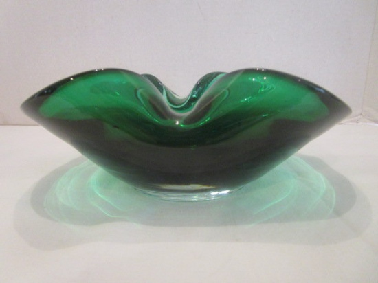 Emerald Green Art Glass Dish