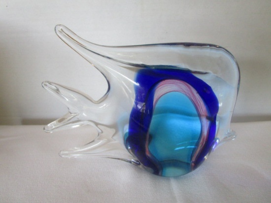 Blue Art Glass Angelfish