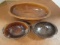 Hand Crafted Molded Ceramic Serving Bowl and Two Individual Bowls