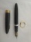 Vintage Sheaffer's 14k Gold Tip Fountain Pen and Single 14k Gold Earring
