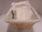 Lined Basket and Linens and Dollies