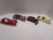 Four Plastic Roadster Style Model Cars