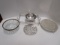 Silverplated Bowl, Serving Stands and Trivet