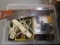 Tote of Hand Tools, Saws and Paint Supplies