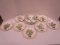 Serving Bowl and Seven Plates with Herbs Designs