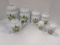 Ceramic Cannister Set, Tea Pot and Salt/Pepper Shakers with Magnolia Design