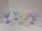Six Frosted Glass Cocktail Glasses