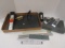 Office Lot- Staplers, Tape Dispenser, Metal Lock Box, Date Dial, Rulers, etc.