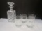 Clear Glass Decanter and Four Highball Glasses