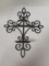 Black Metal Vase and Candle Holder