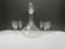 Hand Blown Decanter with Six Stemmed Cordials