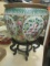 Large Oriental Fish Bowl with Wood Stand