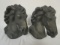 Pair of Sand Weighted Ceramic Stallion Head Bookends
