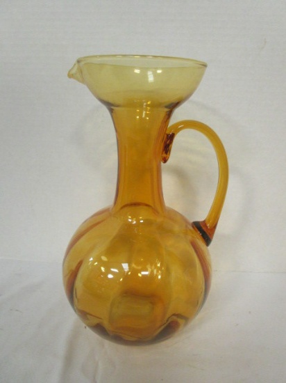 Amber Colored Glass Pitcher