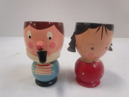 Pair of Hand Painted Egg Coddlers