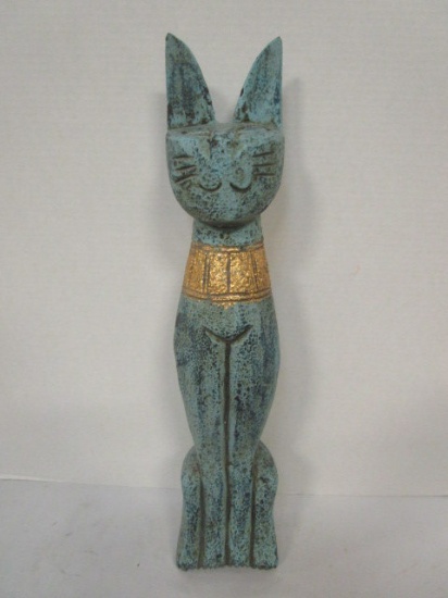 Wood Egyptian Style Cat Statue