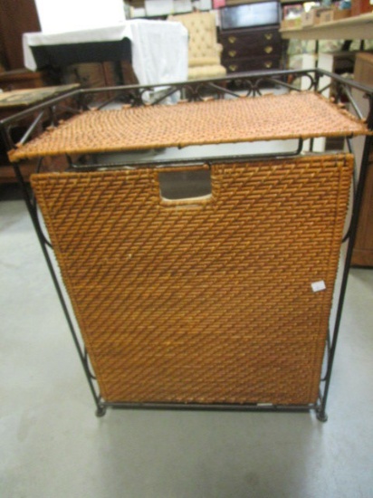 Woven Hamper with Metal Frame