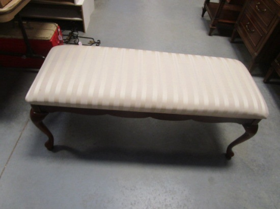 Upholstered Bench with Queen Anne Style Legs
