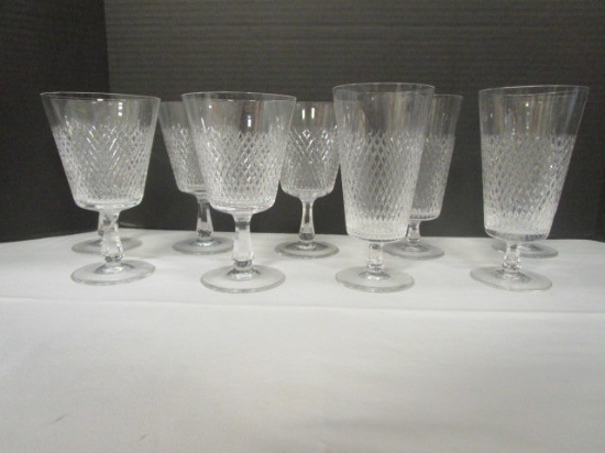Four Crystal Water Glasses and Four Crystal Wine Glasses