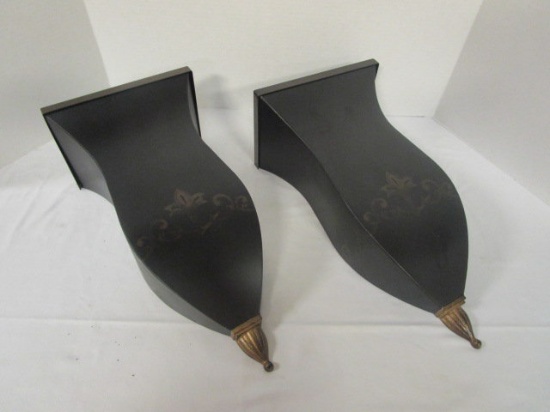 Pair of Southern Living at Home Metal Shelf/Planters
