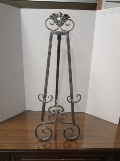Large Metal Easel with Scroll Work