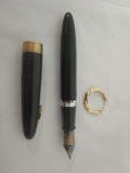 Vintage Sheaffer's 14k Gold Tip Fountain Pen and Single 14k Gold Earring