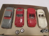 Four Plastic Sport Car Style Model Cars