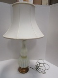 Distinctive Art Glass Lamp with Silk-O-Lite Shade