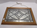 Signed, Framed Stain Glass Panel with Mirror Back Panel