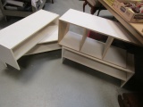 Four White Laminate Shelf Units