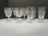 Four Crystal Water Glasses and Four Crystal Wine Glasses