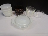 Pyrex and Anchor Hocking Custard Cups and Lidded Dish