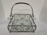 Metal Basket with Glass Bottom