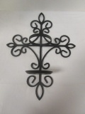 Black Metal Vase and Candle Holder