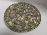 Retro Lazy Susan with Abalone Shells in Acrylic