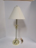 Candlestick Lamp with Gold Tone Metal Base