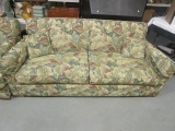 Upholstered Leaf Pattern Sofa