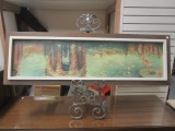 Signed, Framed Oil on Board Girl Feeding Ducks by Tolf