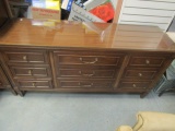 United Furniture Corp. 9 Drawer Dresser with Glass Top Protector